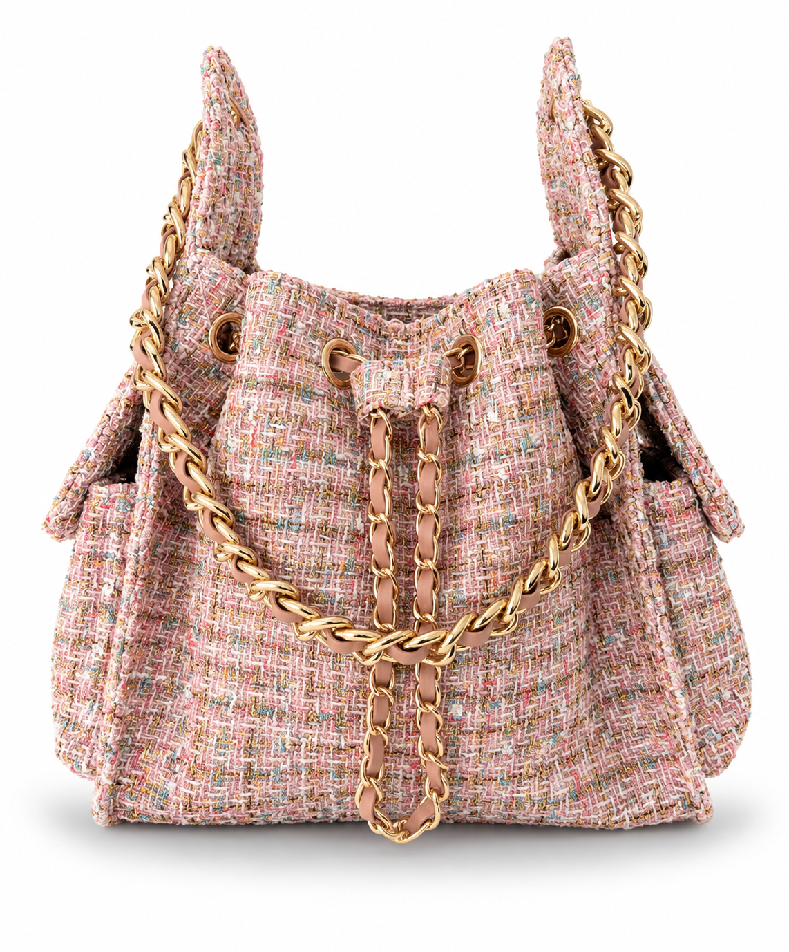 Bayshore Bucket Bag Small - Pink Confetti Tweed - BEACH HAUS - Flyclothing LLC
