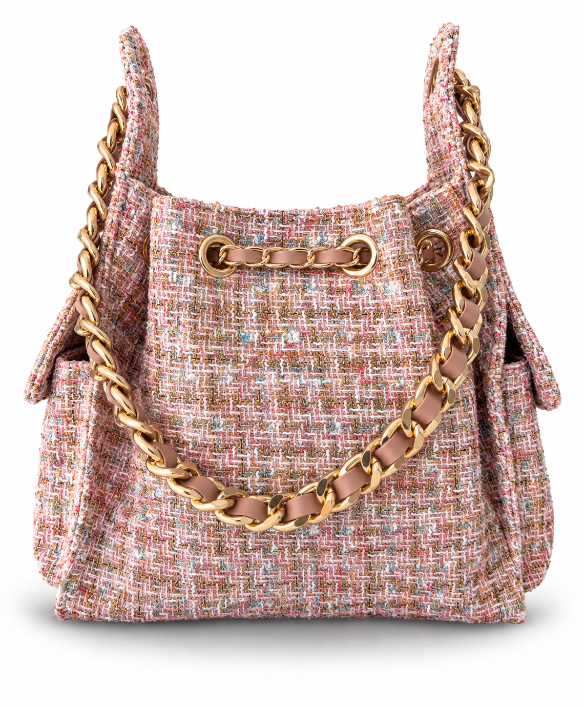 Bayshore Bucket Bag Small - Pink Confetti Tweed - BEACH HAUS - Flyclothing LLC