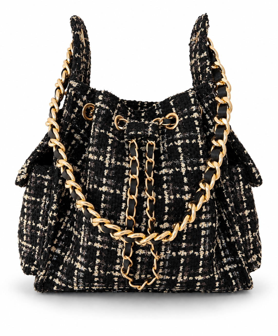Bayshore Bucket Bag Small - Black Tweed - BEACH HAUS - Flyclothing LLC