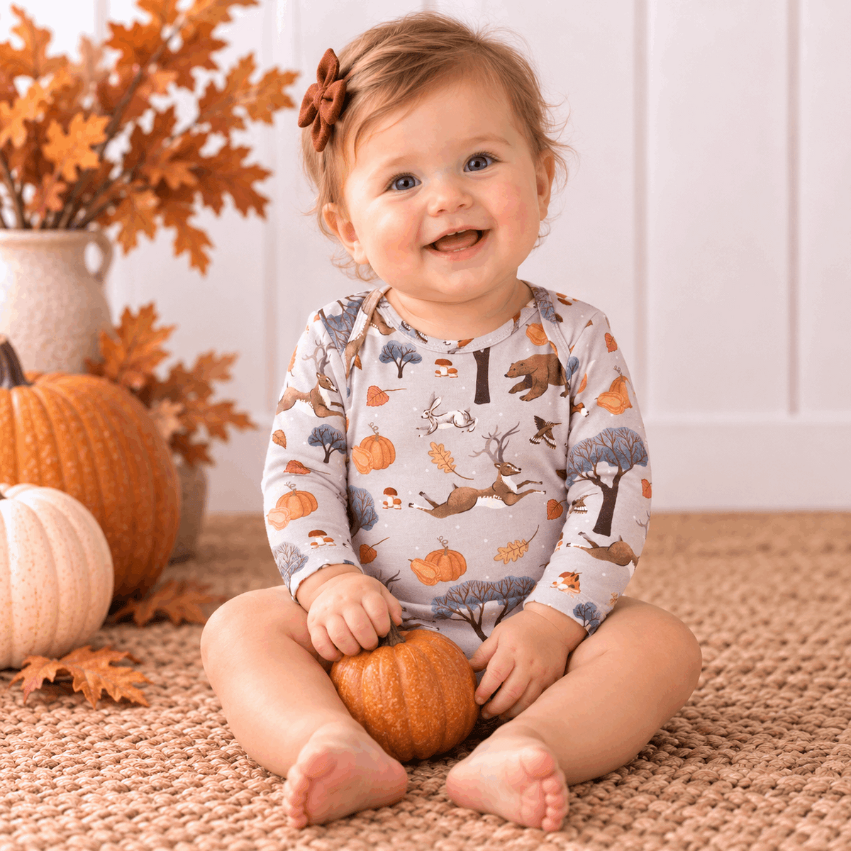 Forest Frolic Baby Bodysuit - Bamboo Autumn - Tesa Babe - Flyclothing LLC