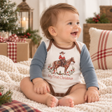 My First Christmas Cowboy Baby Bodysuit - Cotton Rib - Tesa Babe - Flyclothing LLC