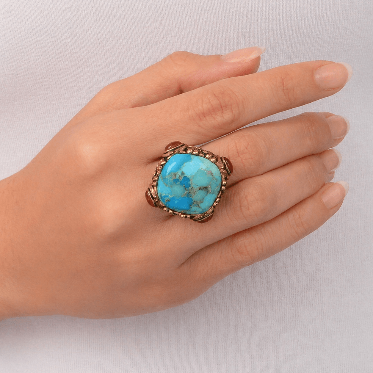 Wilder Blue Turquoise Golden Statement Ring - Barse Jewelry - Flyclothing LLC