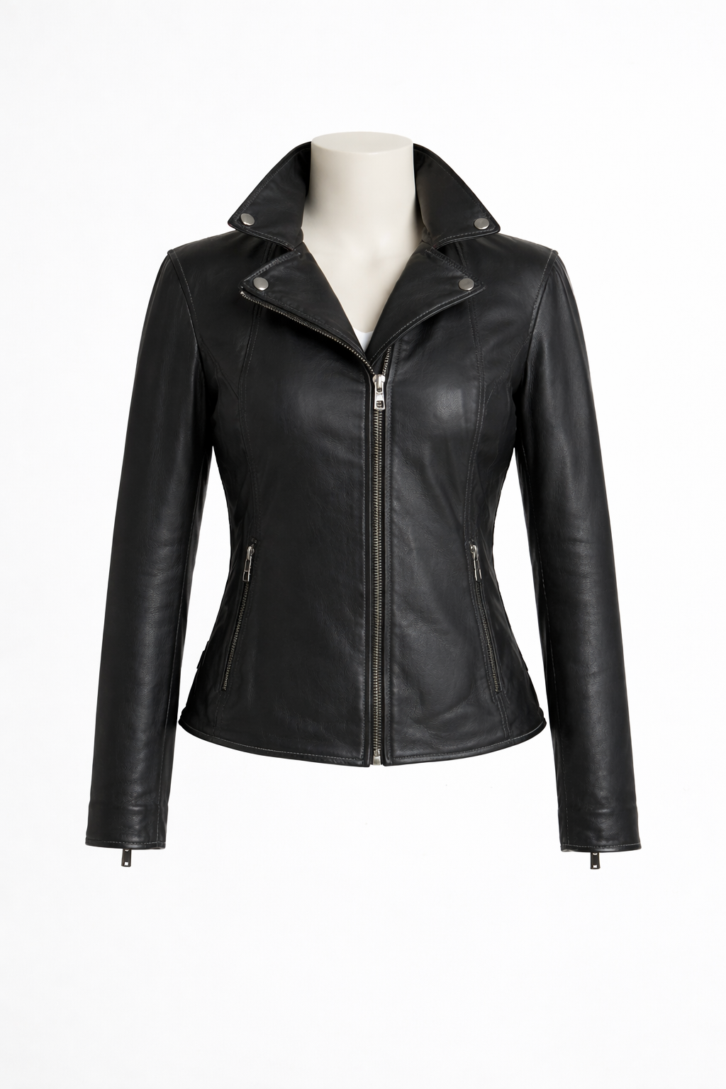 Betsy RF Leather Jacket, Navy