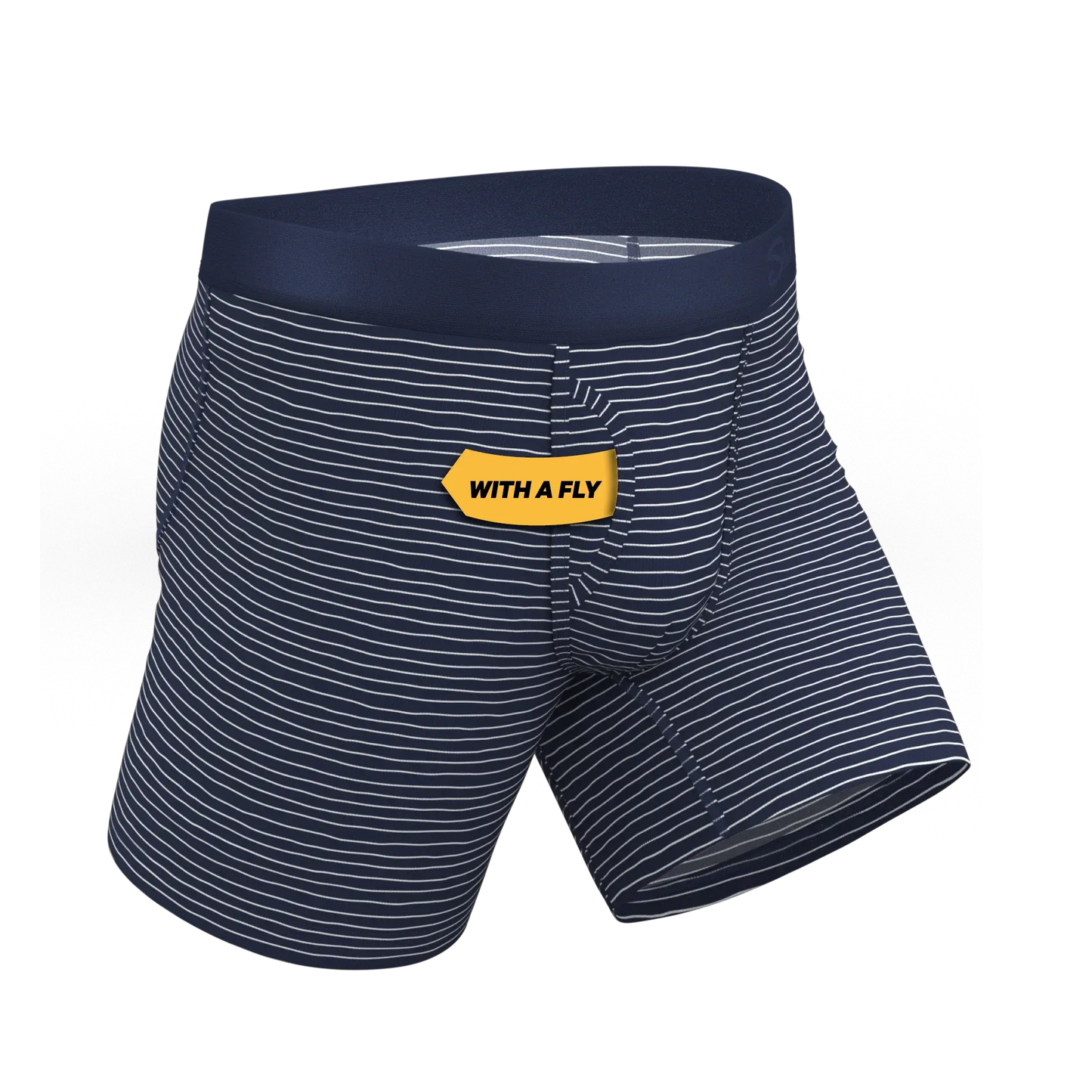 The Cheek Streak | White Stripe Ball Hammock® Pouch Underwear With Fly - Shinesty - Flyclothing LLC