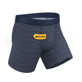 The Cheek Streak | White Stripe Ball Hammock® Pouch Underwear With Fly - Shinesty - Flyclothing LLC