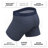 The Cheek Streak | White Stripe Ball Hammock® Pouch Underwear With Fly - Shinesty - Flyclothing LLC