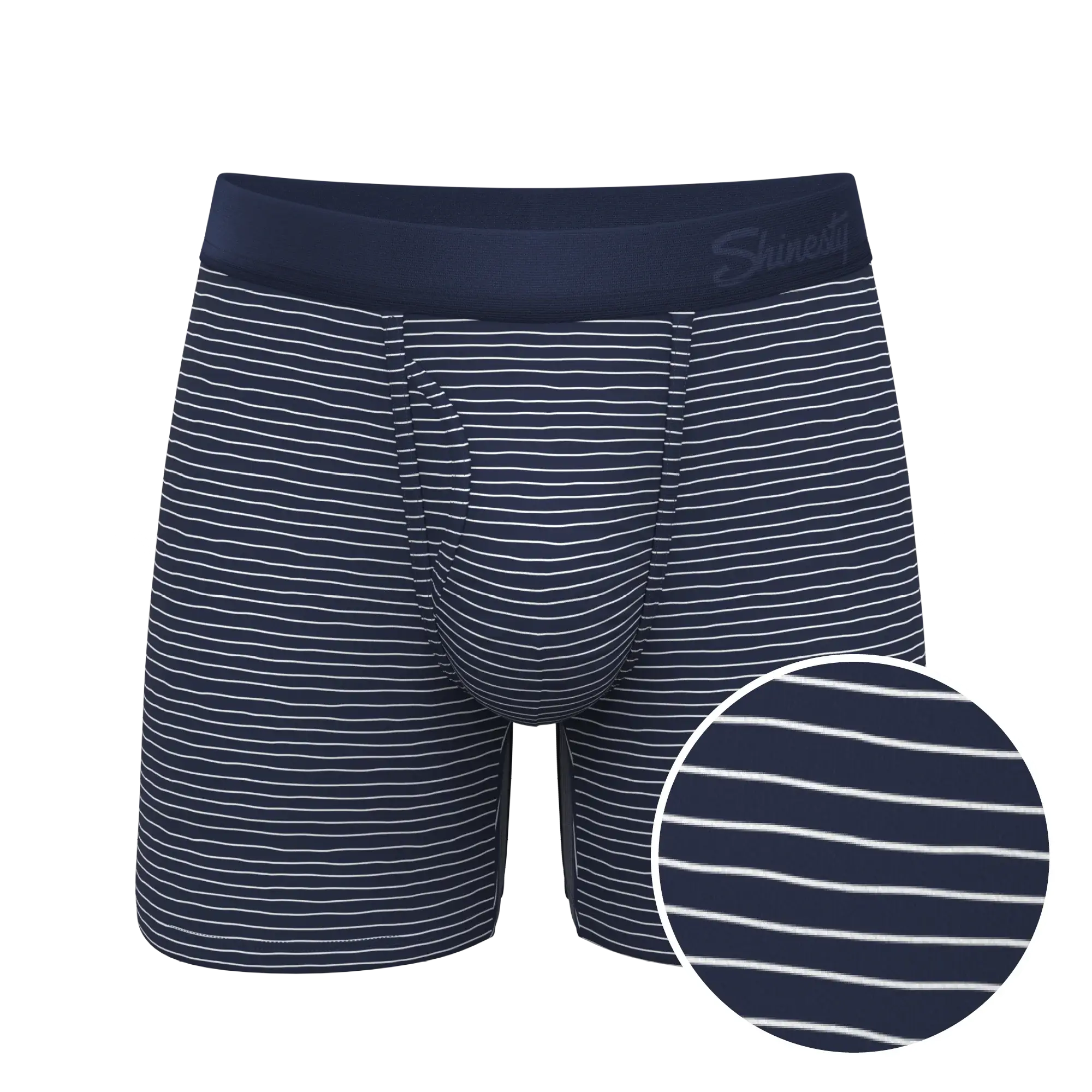 The Cheek Streak | White Stripe Ball Hammock® Pouch Underwear With Fly - Shinesty - Flyclothing LLC