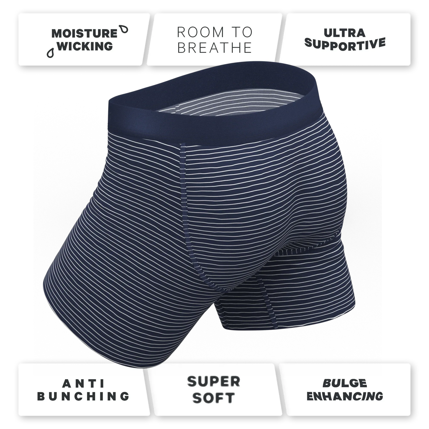 The Cheek Streak | White Stripe Ball Hammock® Pouch Underwear - Shinesty - Flyclothing LLC