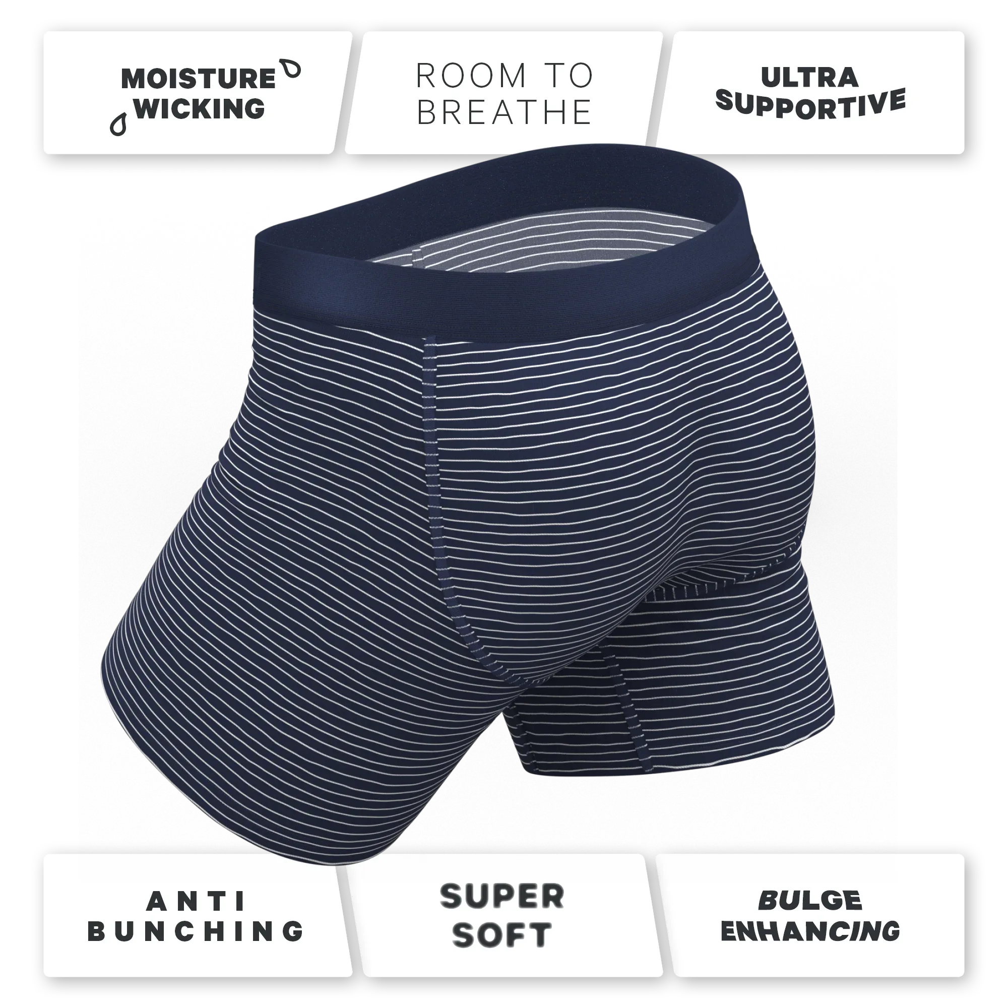 The Cheek Streak | White Stripe Ball Hammock® Pouch Underwear - Shinesty - Flyclothing LLC