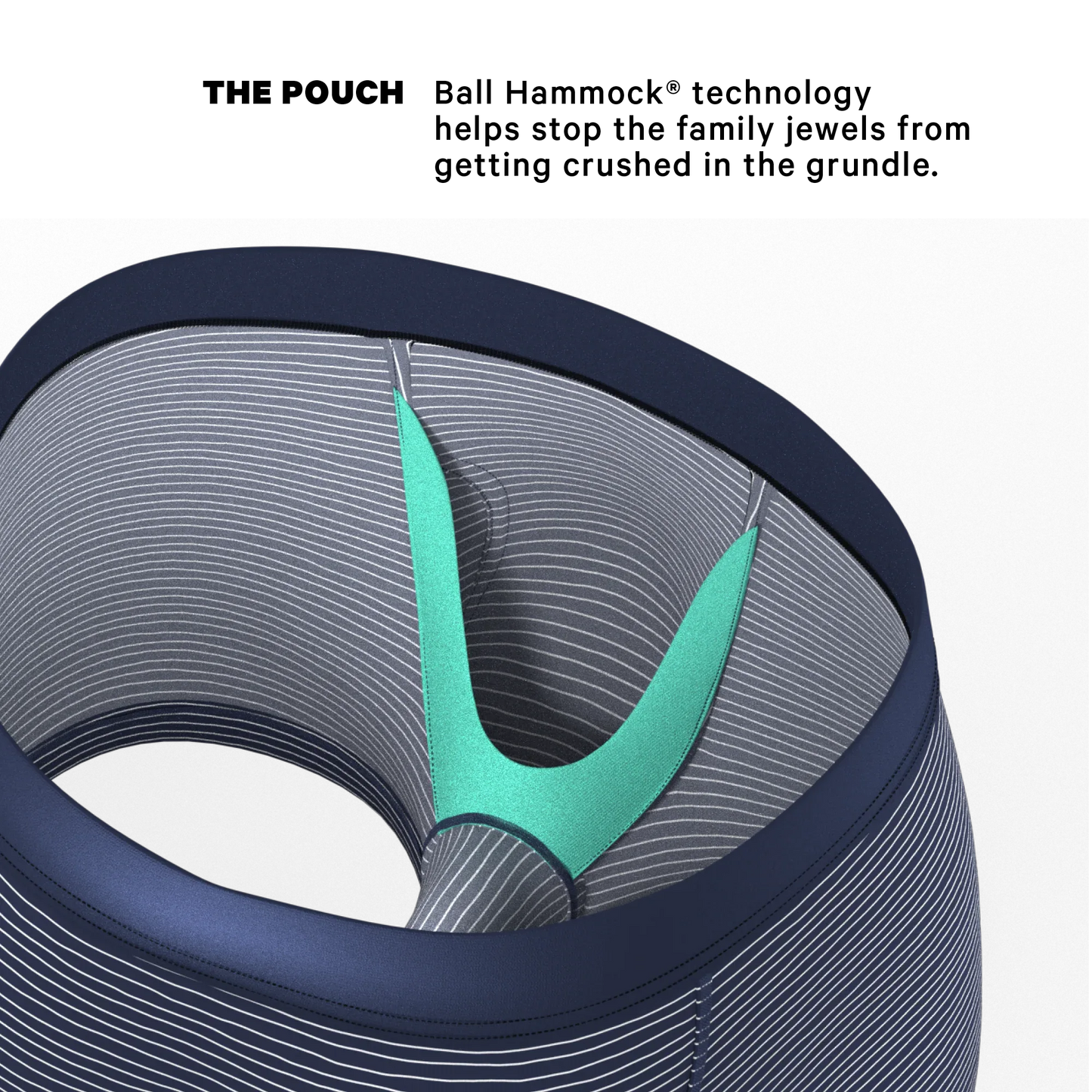 The Cheek Streak | White Stripe Ball Hammock® Pouch Trunks Underwear - Shinesty - Flyclothing LLC