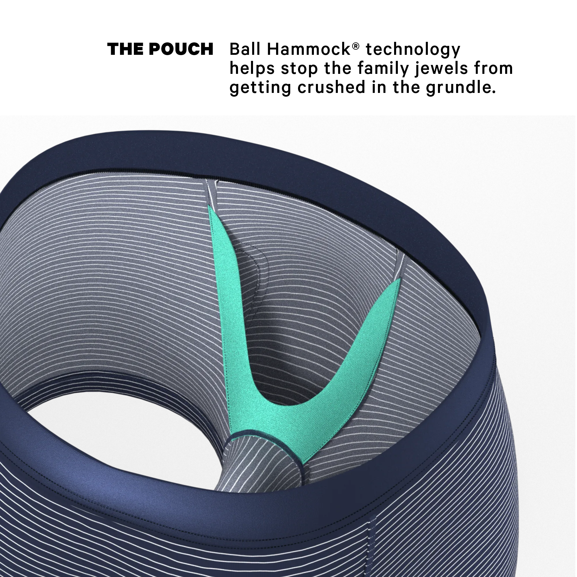 The Cheek Streak | White Stripe Ball Hammock® Pouch Trunks Underwear - Shinesty - Flyclothing LLC