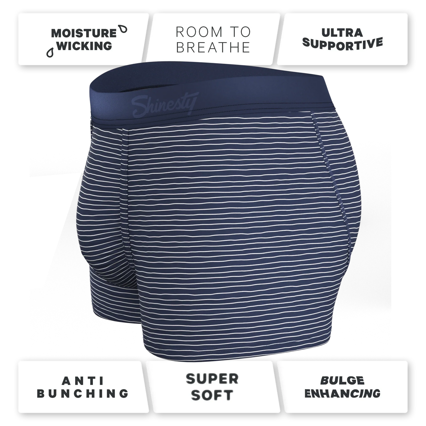 The Cheek Streak | White Stripe Ball Hammock® Pouch Trunks Underwear - Shinesty - Flyclothing LLC