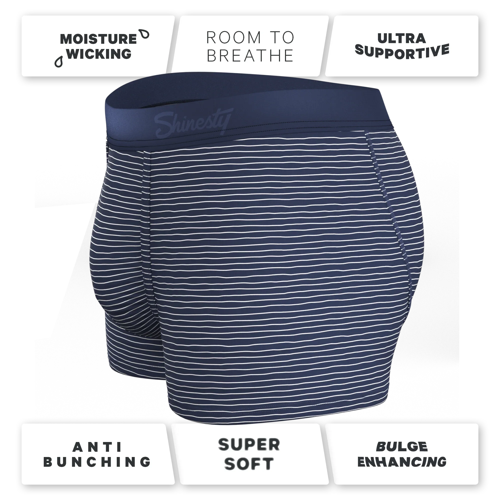 The Cheek Streak | White Stripe Ball Hammock® Pouch Trunks Underwear - Shinesty - Flyclothing LLC