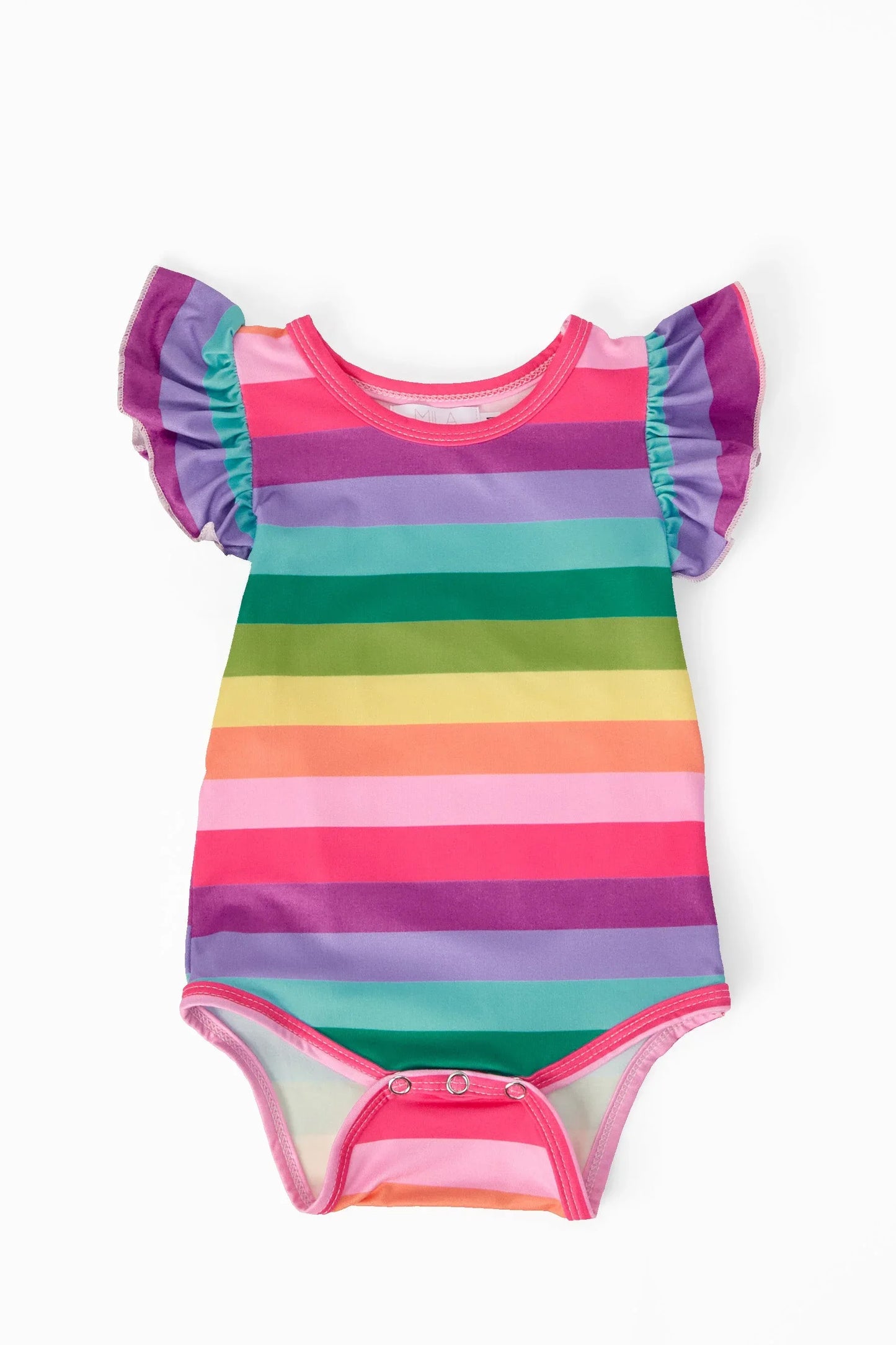 Cheerful Stripes S/S Flutter Bodysuit - Mila & Rose ® - Flyclothing LLC