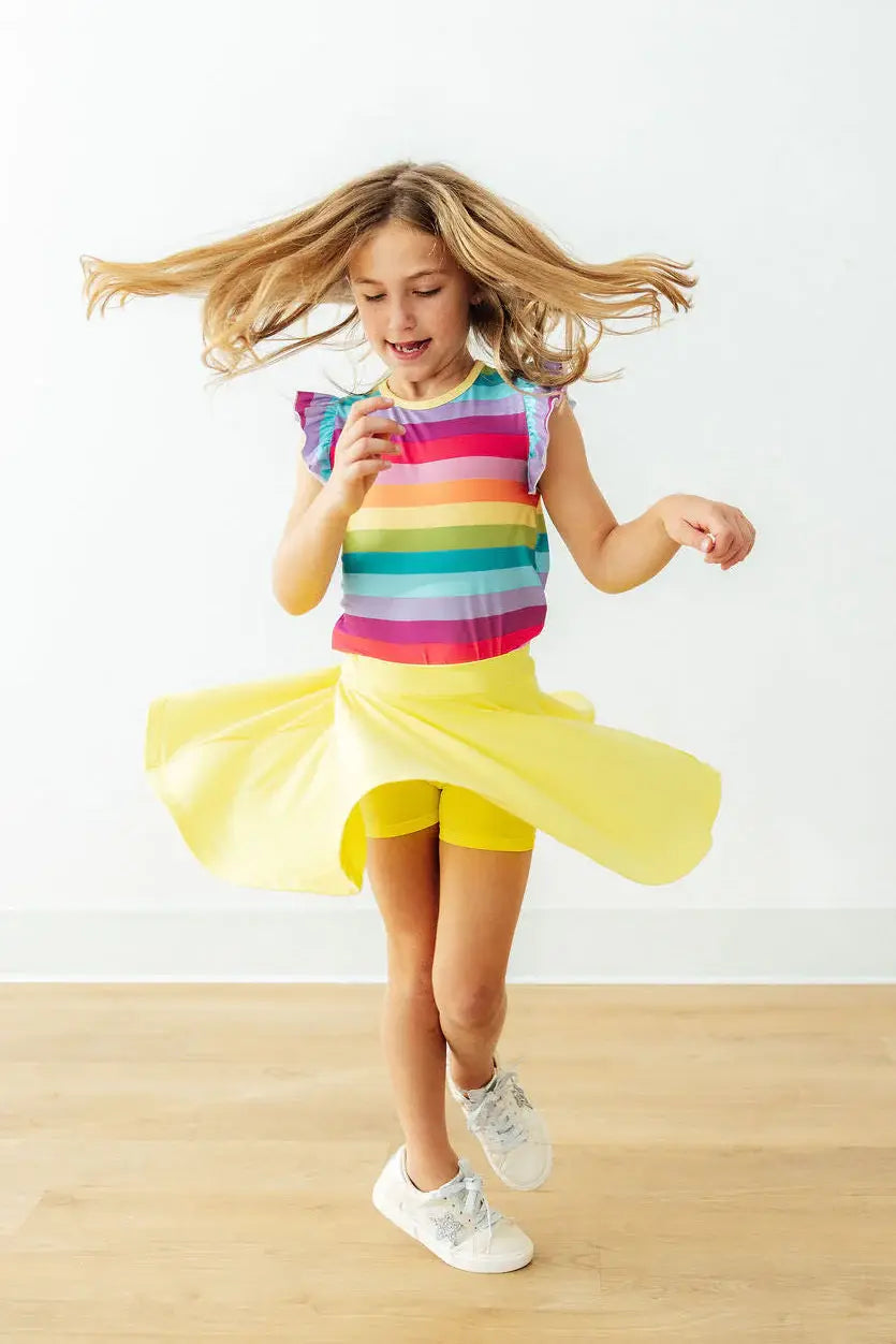 Cheerful Stripes S/S Ruffle Tee - Mila & Rose ® - Flyclothing LLC