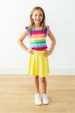 Cheerful Stripes S/S Ruffle Tee