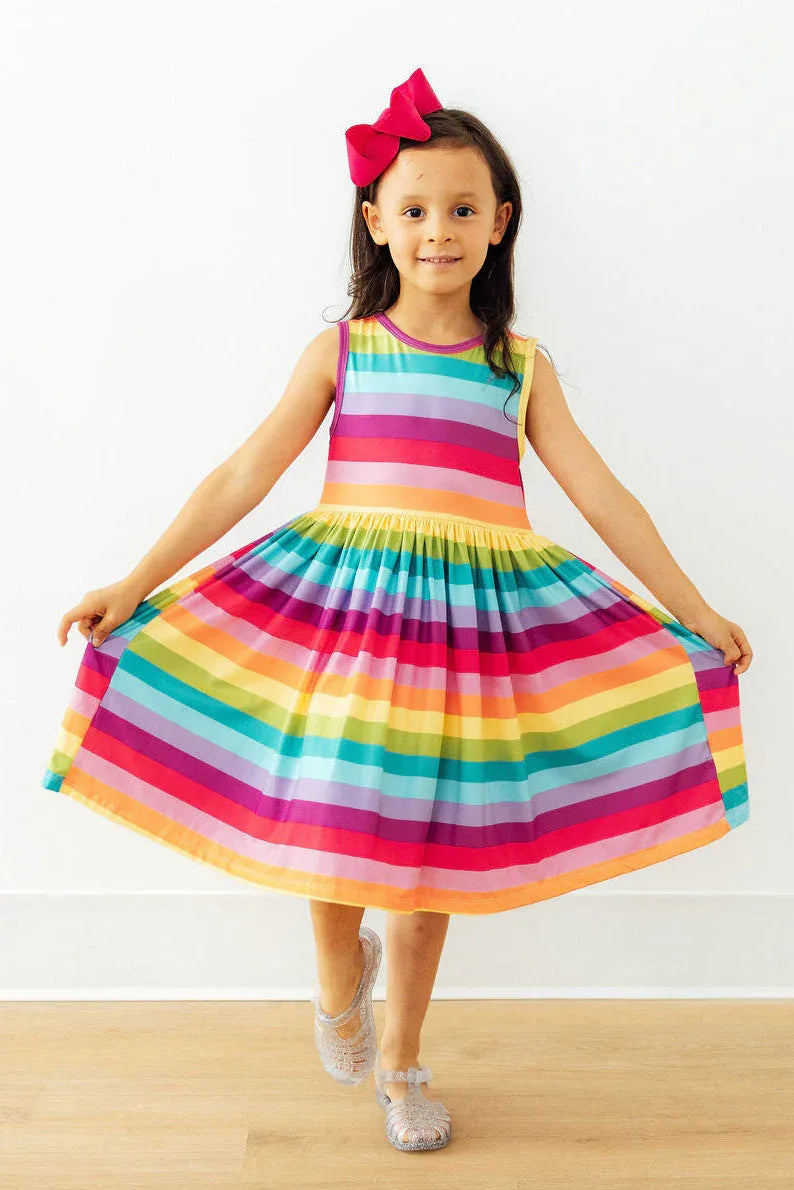 Cheerful Stripes Tank Twirl Dress - Mila & Rose ® - Flyclothing LLC