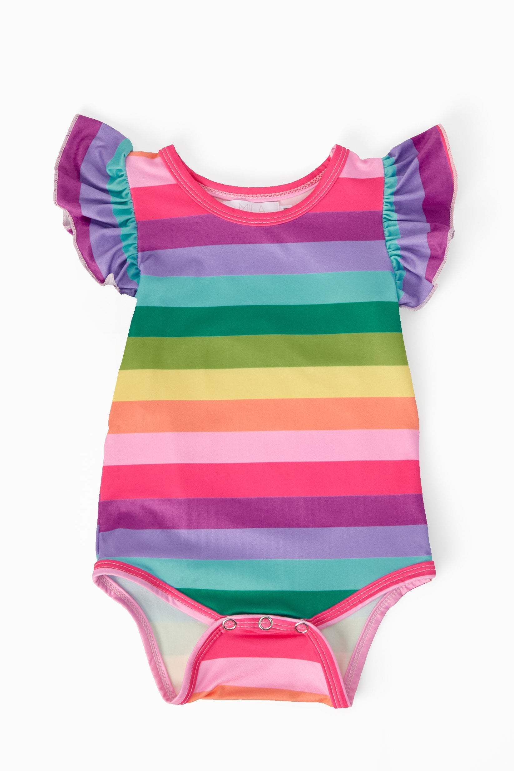 Cheerful Stripes S/S Flutter Bodysuit - Mila & Rose ® - Flyclothing LLC
