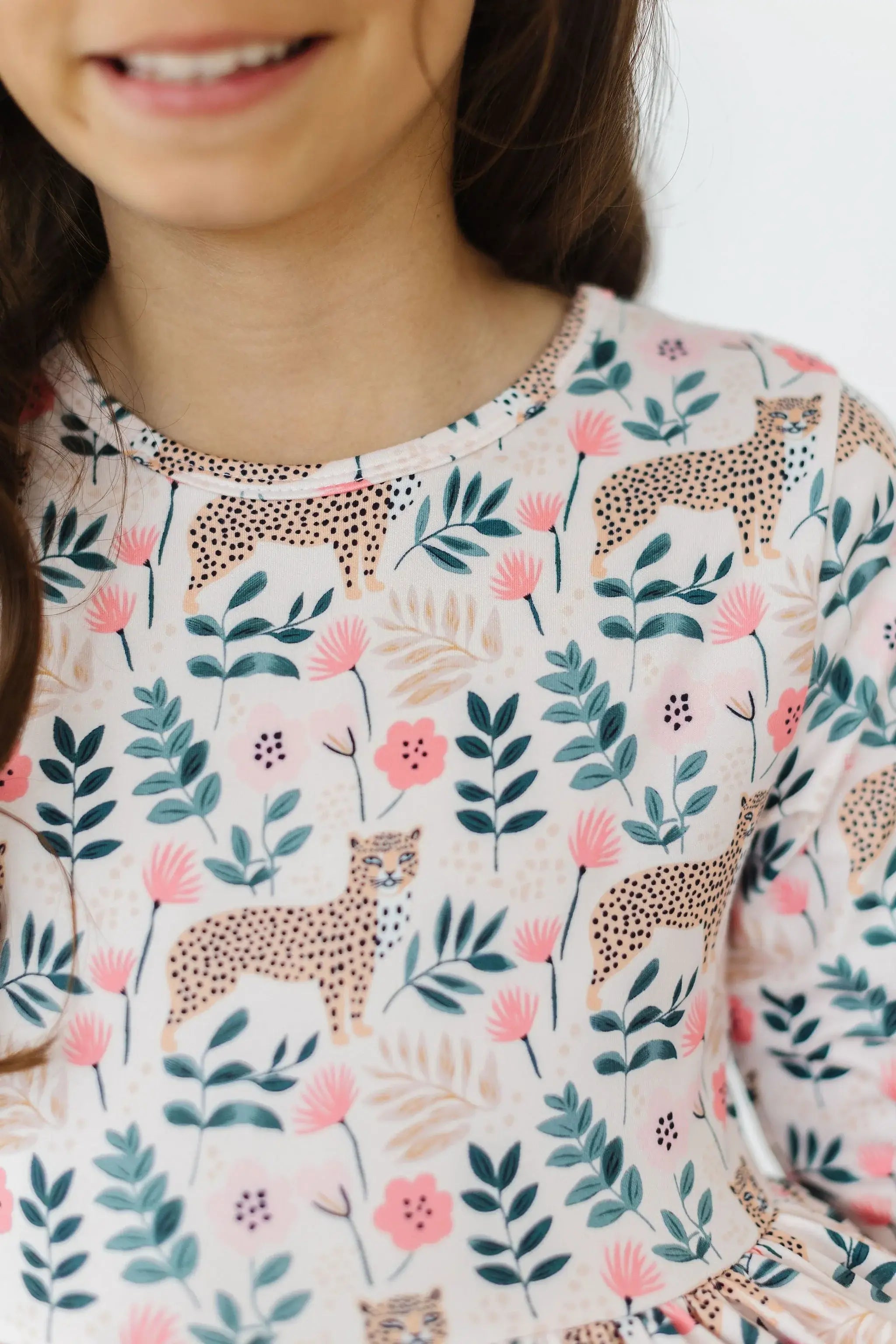 Cheetah Girl 3/4 Sleeve Pocket Twirl Dress - Mila & Rose ® - Flyclothing LLC