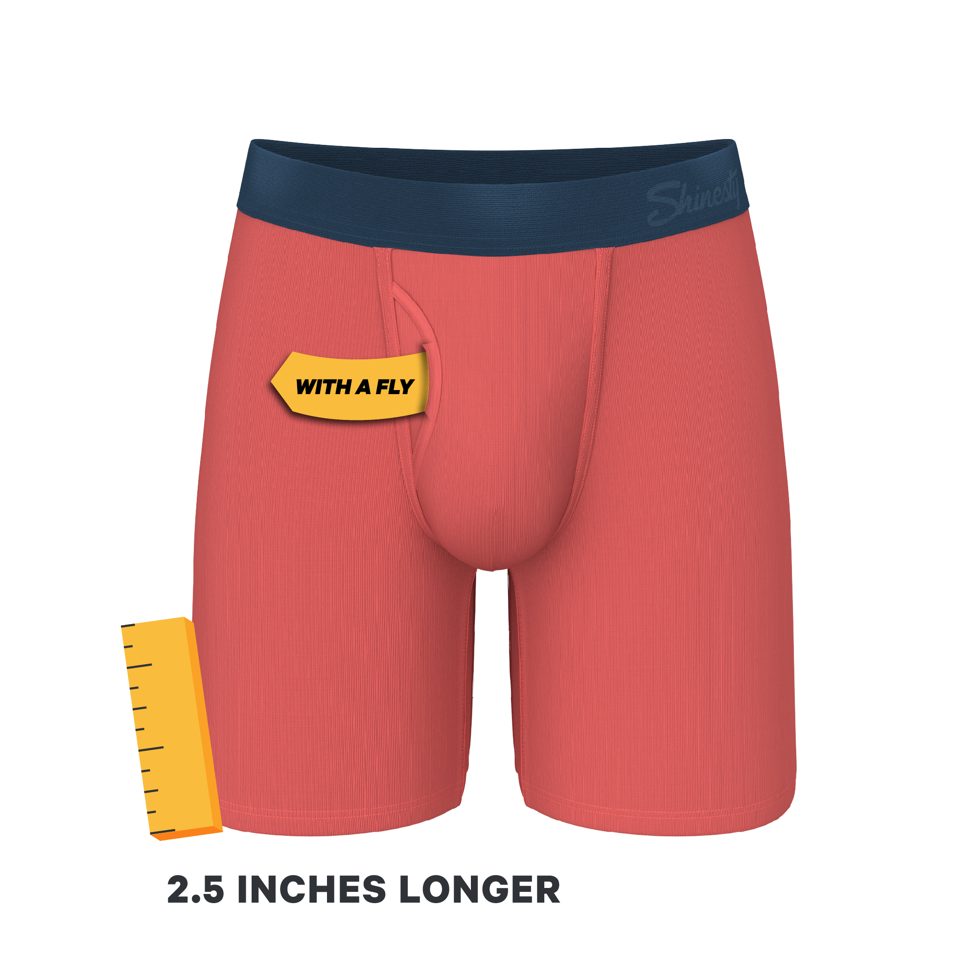 The Cherry Tomato | Coral Red Long Leg Ball Hammock® Pouch Underwear With Fly