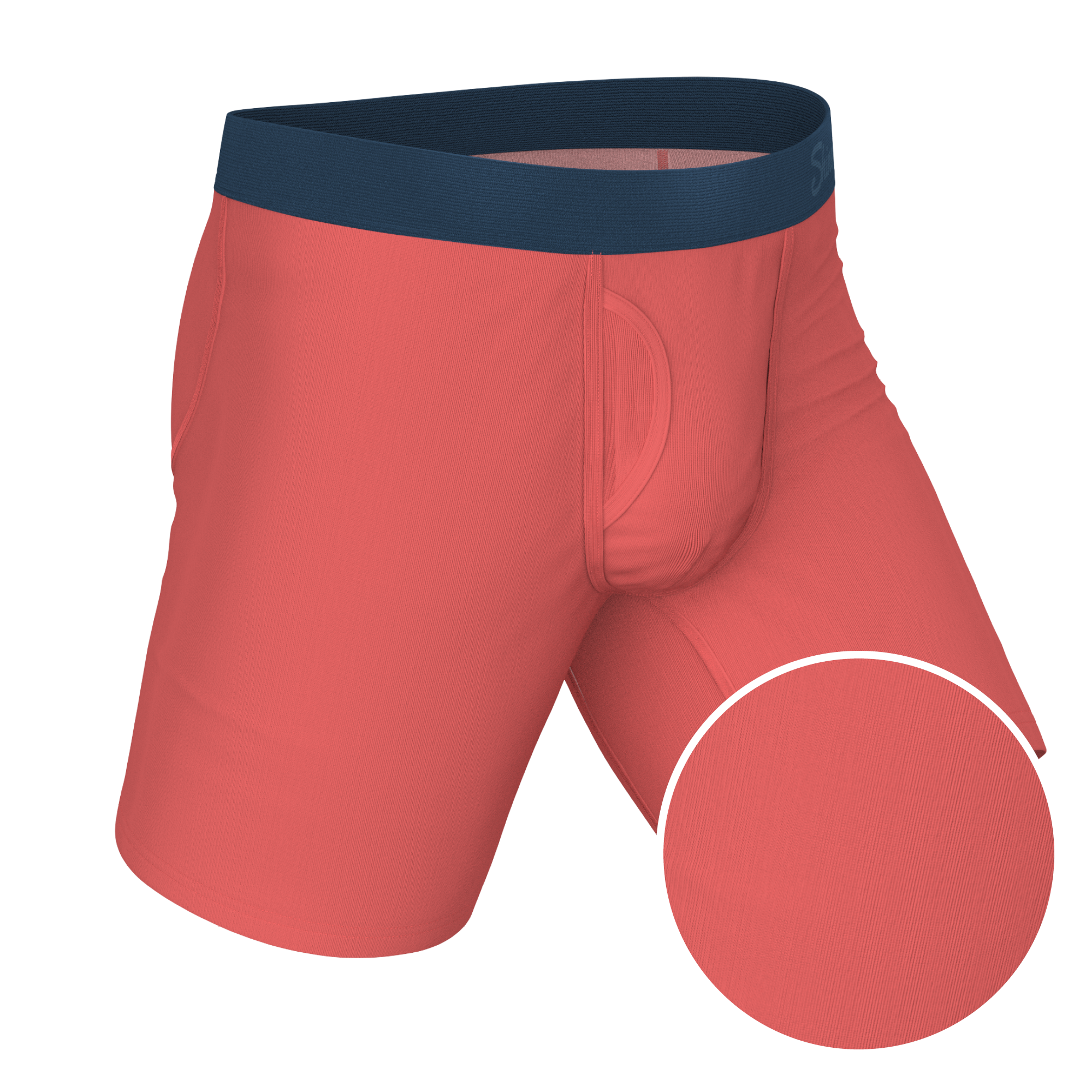 The Cherry Tomato | Coral Red Long Leg Ball Hammock® Pouch Underwear With Fly