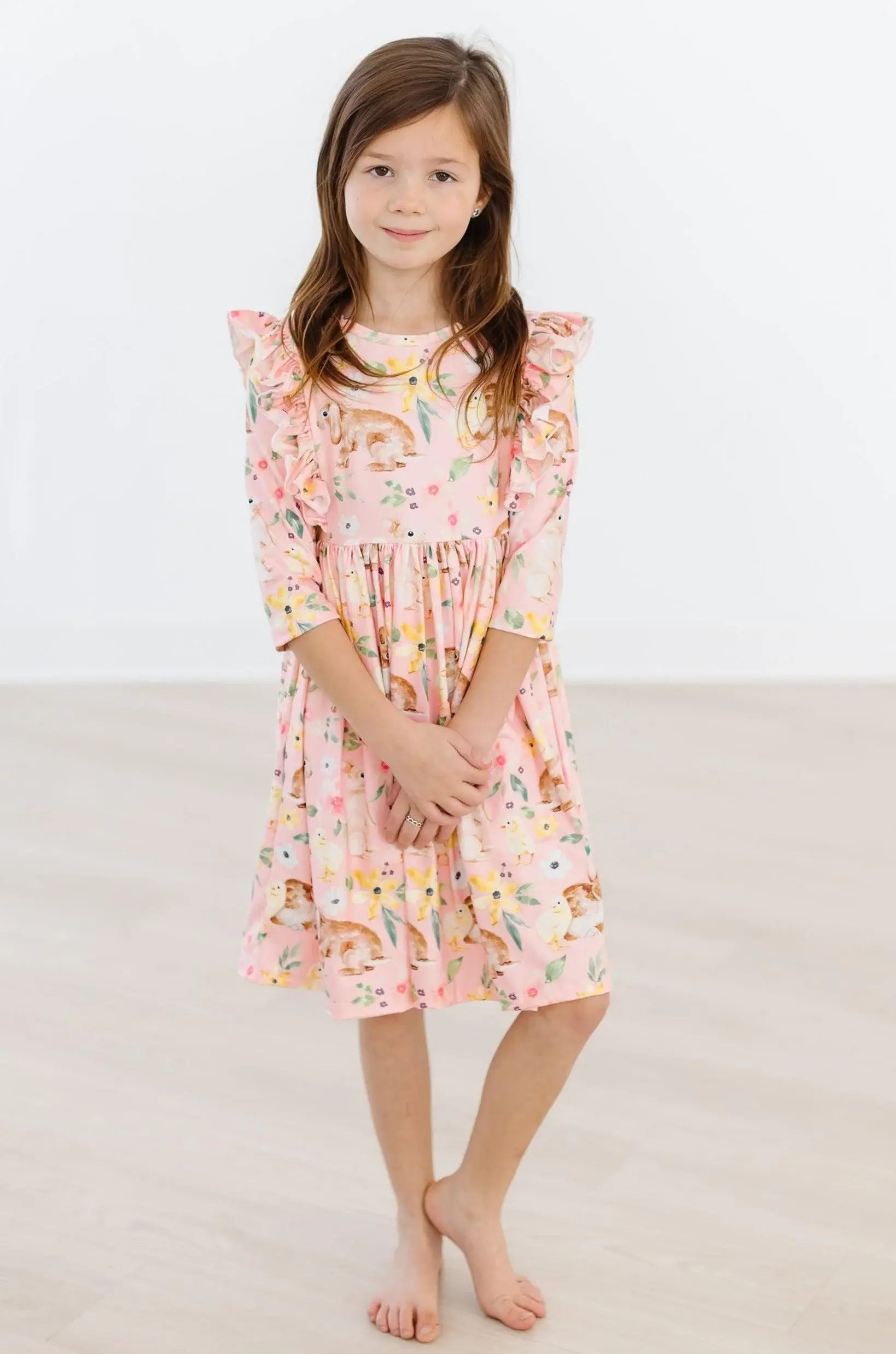 Chicks & Bunnies Ruffle Twirl Dress - Mila & Rose ® - Flyclothing LLC