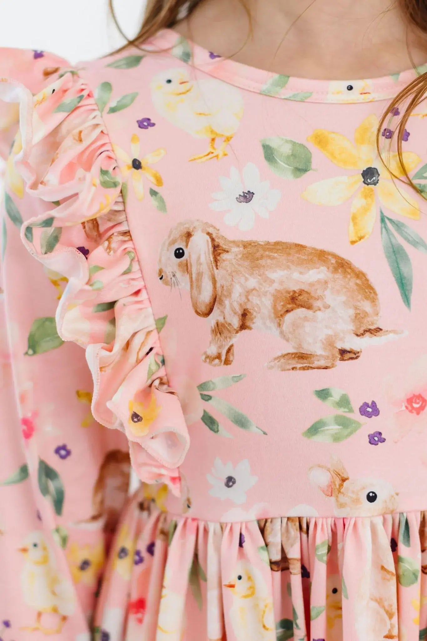 Chicks & Bunnies Ruffle Twirl Dress - Mila & Rose ® - Flyclothing LLC