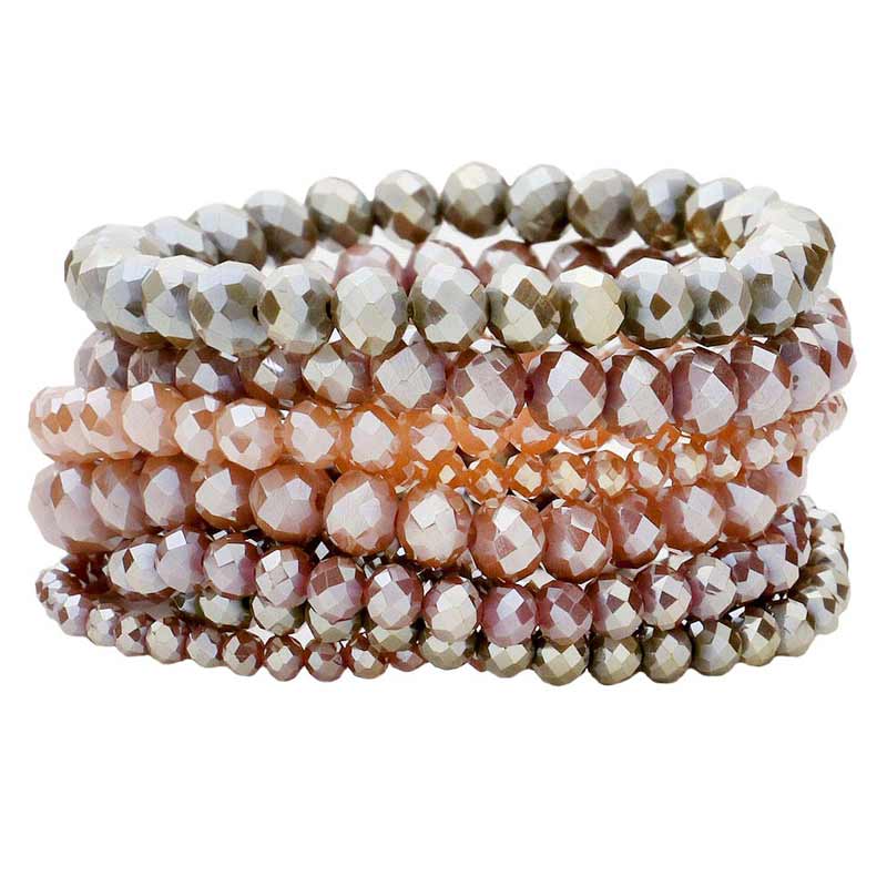 9PCS Faceted Bead Stretch Bracelets - Madeline Love - Flyclothing LLC