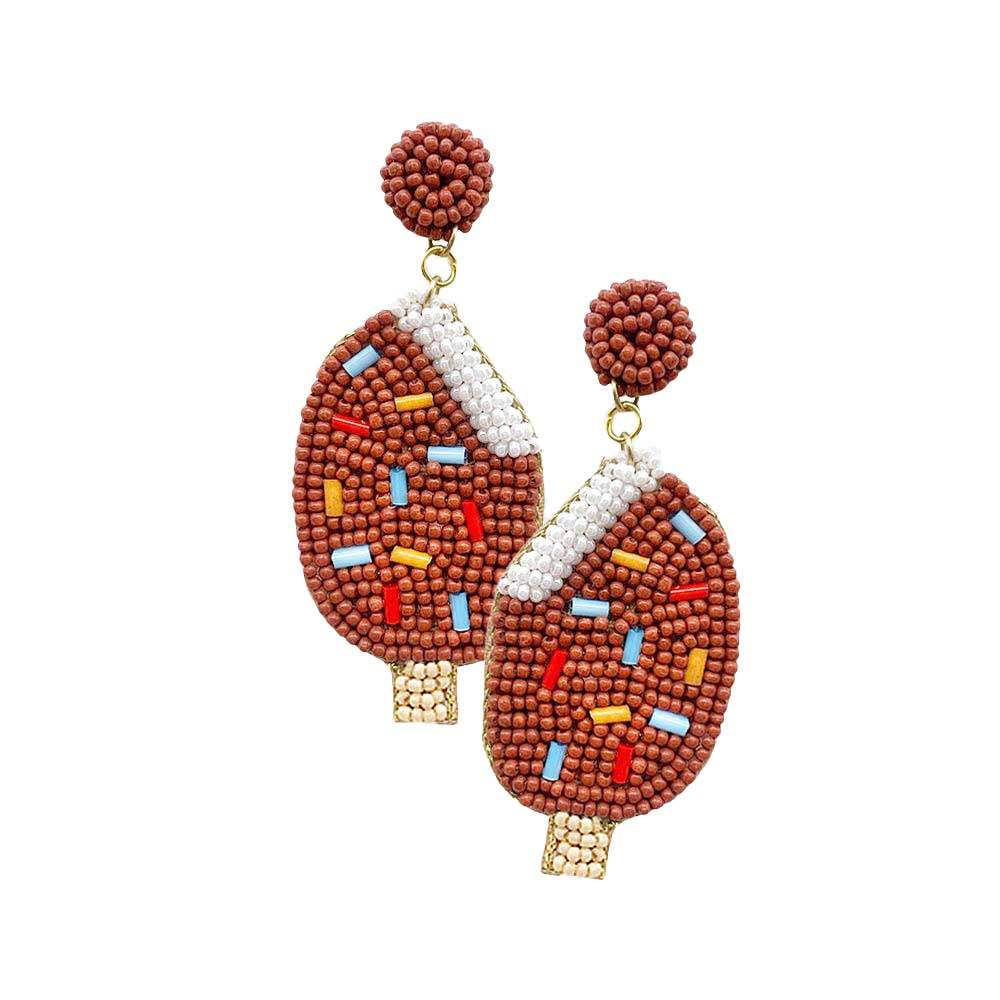 Felt Back Seed Beaded Popsicle Dangle Earrings - Madeline Love - Flyclothing LLC