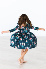 Christmas Ballet 3/4 Sleeve Ruffle Twirl Dress - Mila & Rose ® - Flyclothing LLC