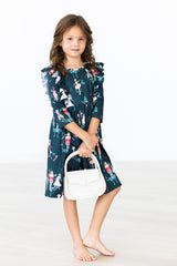 Christmas Ballet 3/4 Sleeve Ruffle Twirl Dress - Mila & Rose ® - Flyclothing LLC
