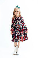 Christmas Bears L/S Pocket Twirl Dress - Mila & Rose ® - Flyclothing LLC