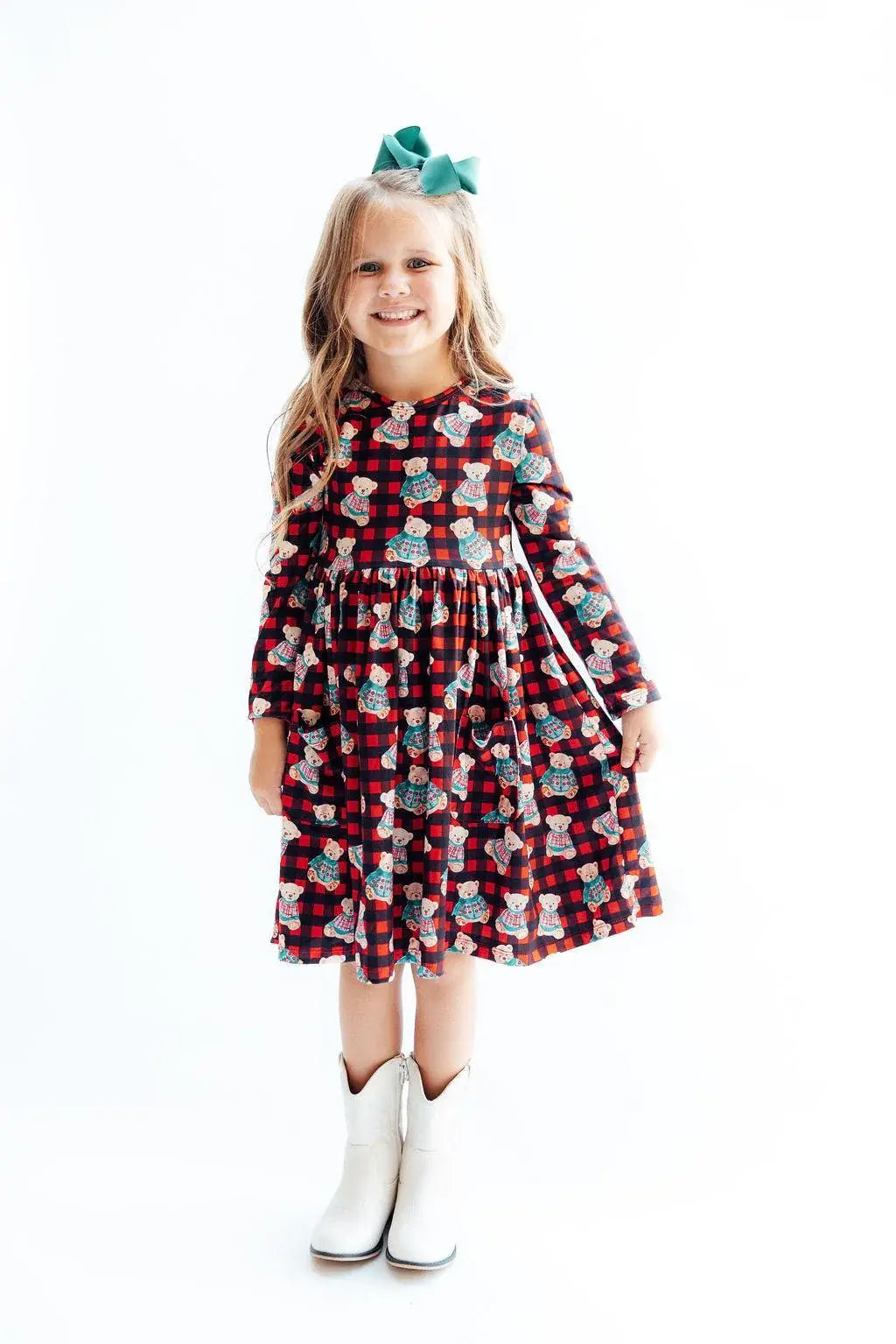 Christmas Bears L/S Pocket Twirl Dress - Mila & Rose ® - Flyclothing LLC