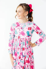 Christmas Cowgirl L/S Pocket Twirl Dress - Mila & Rose ® - Flyclothing LLC