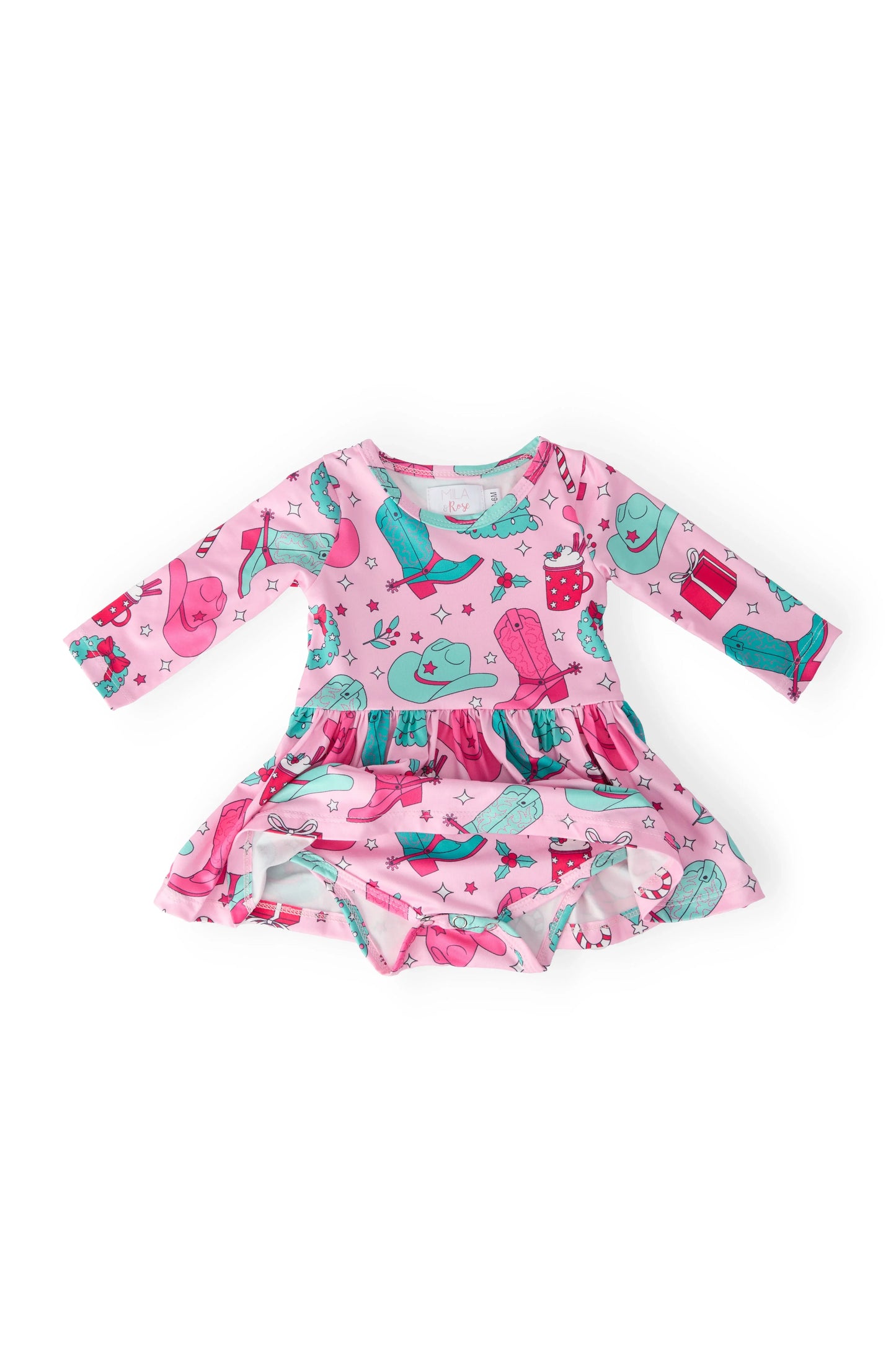 Christmas Cowgirl L/S Twirl Bodysuit - Mila & Rose ® - Flyclothing LLC
