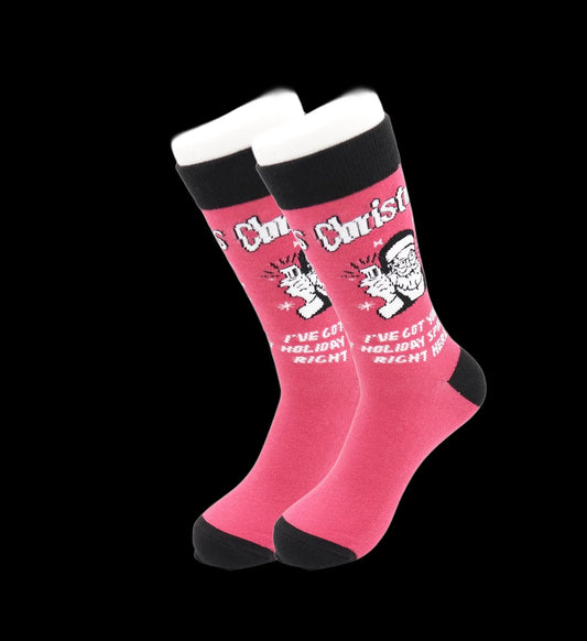 Santa Claus Holiday Socks - Comfy Cotton for Men & Women - Real Sic - Flyclothing LLC