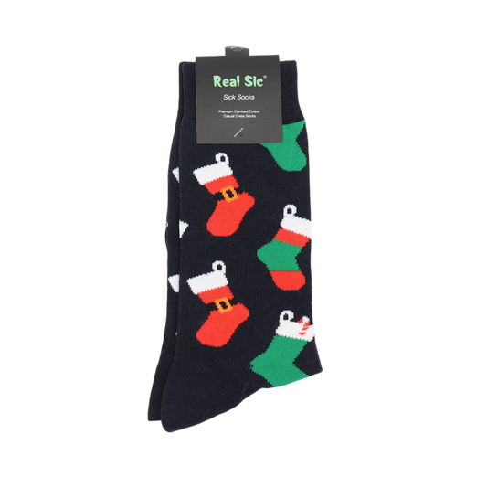 Christmas Stockings Holiday Socks - Comfy Cotton for Men & Women - Real Sic - Flyclothing LLC