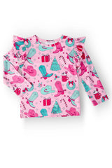 Christmas Cowgirl L/S Ruffle Tee - Mila & Rose ® - Flyclothing LLC