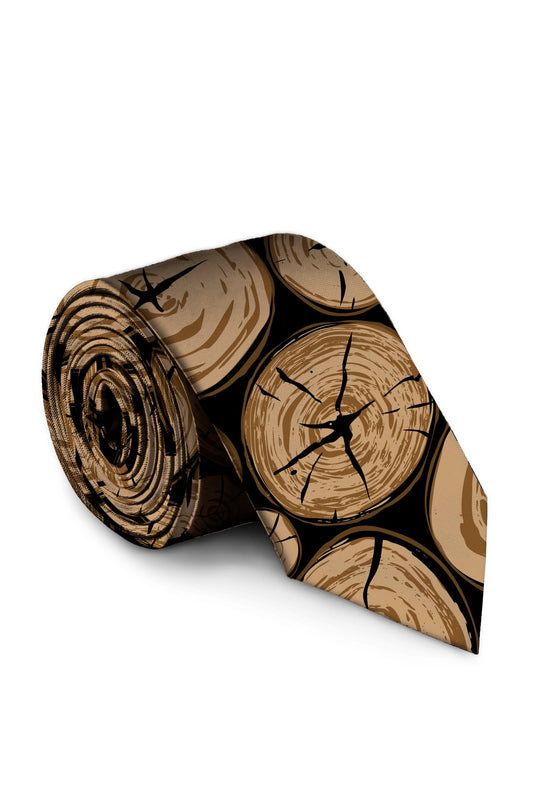 The Xmas Morning Wood | Wood Print Xmas Tie - Shinesty