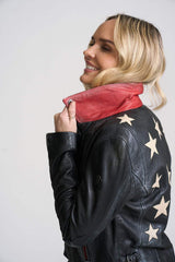 Christy RF Star Detail Leather Jacket - mauritiusleather - Flyclothing LLC