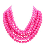Chunky Multi-Strand Beaded Necklace with Magnetic Clasp - Madeline Love - Flyclothing LLC