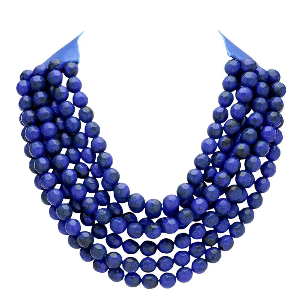 Chunky Multi-Strand Beaded Necklace with Magnetic Clasp - Madeline Love - Flyclothing LLC
