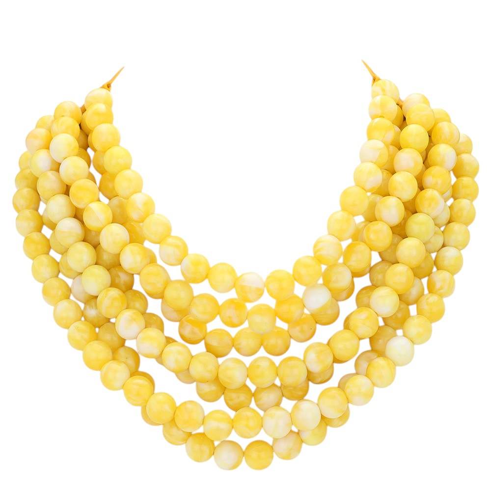 Chunky Multi-Strand Beaded Necklace with Magnetic Clasp - Madeline Love - Flyclothing LLC