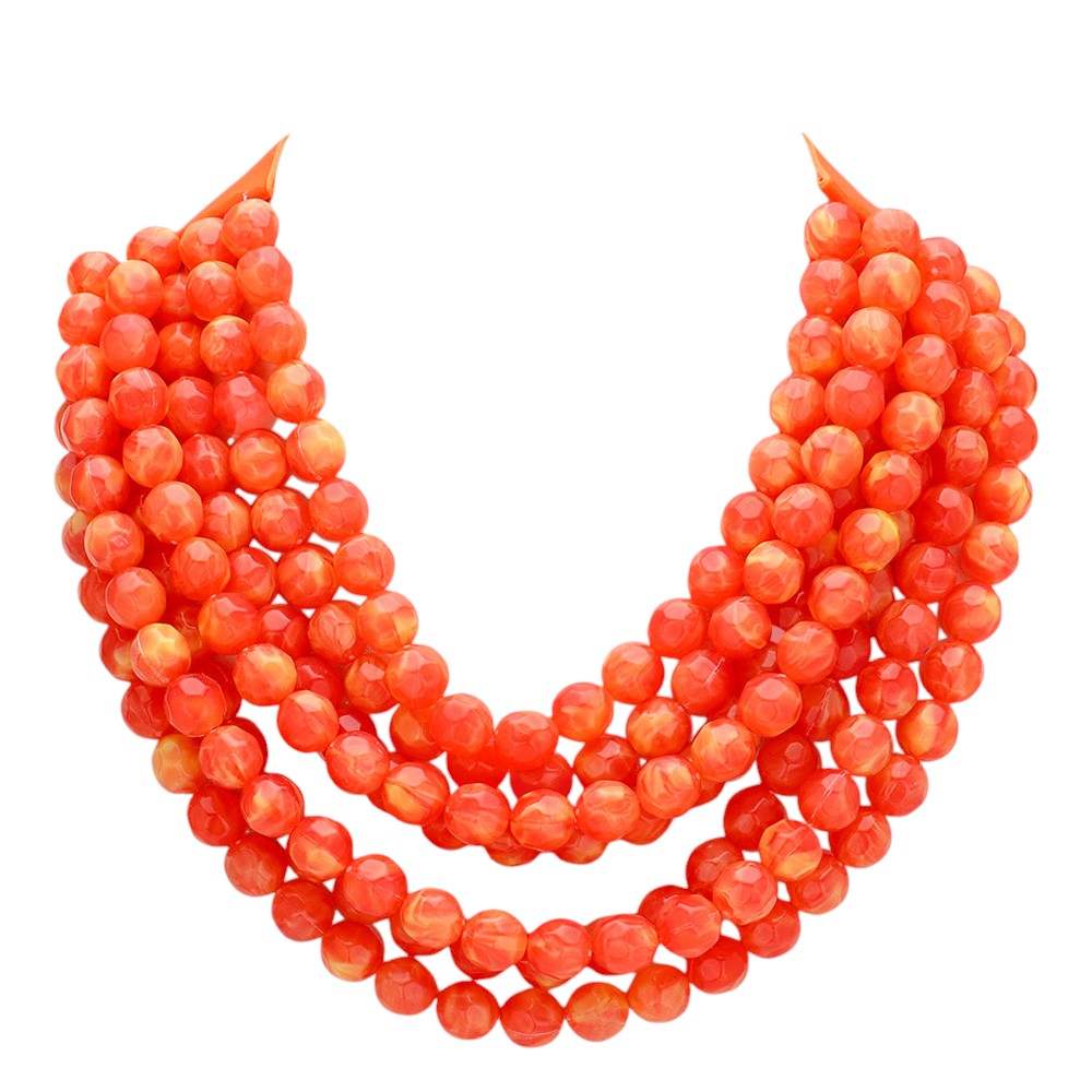 Chunky Multi-Strand Beaded Necklace with Magnetic Clasp - Madeline Love - Flyclothing LLC
