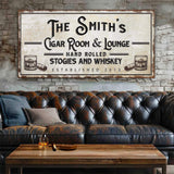 Personalized Cigar Room and Lounge Sign II - Tailored Canvases - Flyclothing LLC
