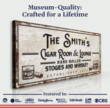 Personalized Cigar Room and Lounge Sign II - Tailored Canvases - Flyclothing LLC