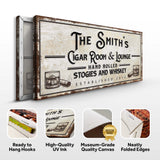 Personalized Cigar Room and Lounge Sign II - Tailored Canvases - Flyclothing LLC