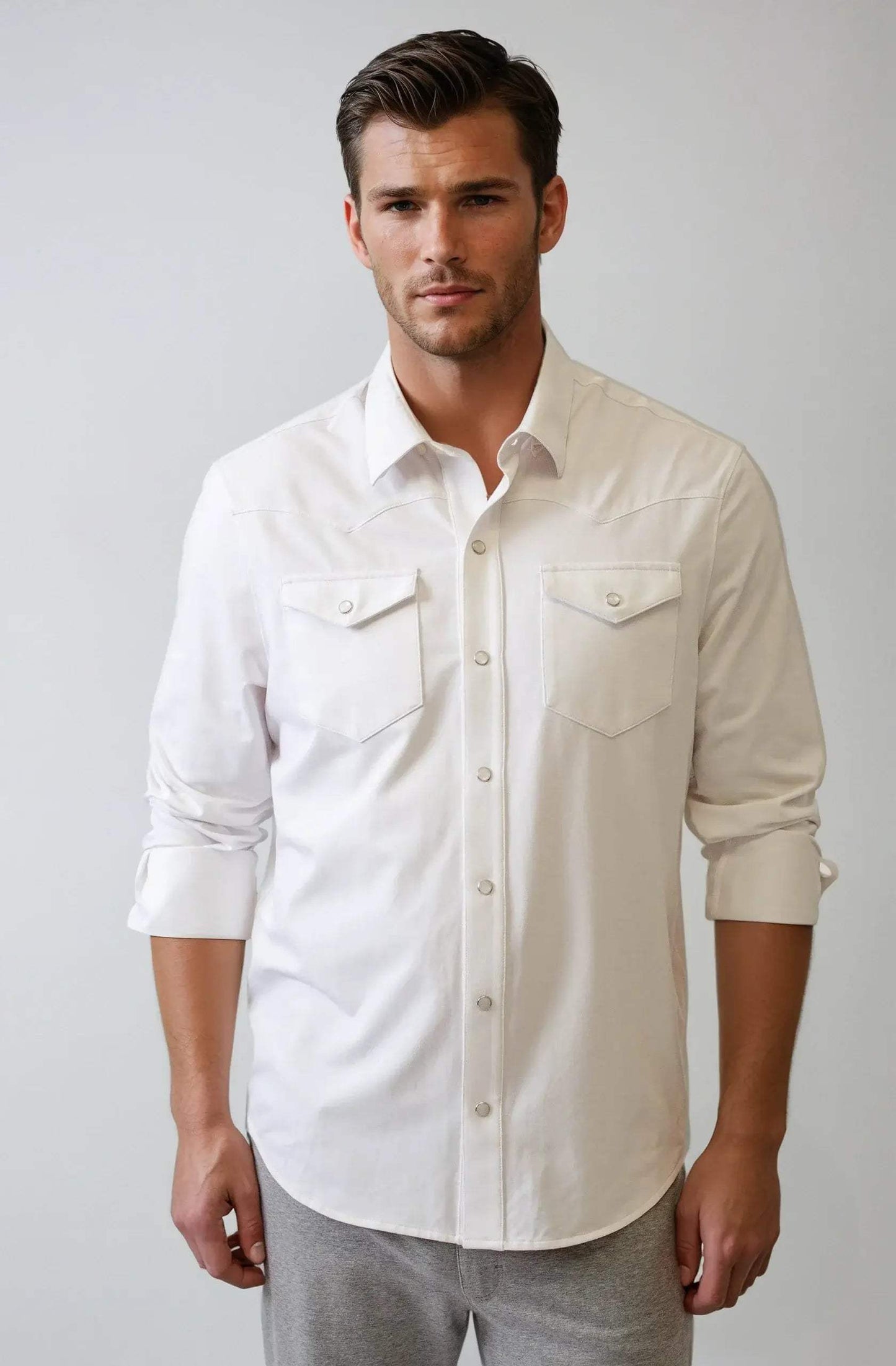 Buki's Cinqo Western Tech Shirt - White - Buki - Flyclothing LLC