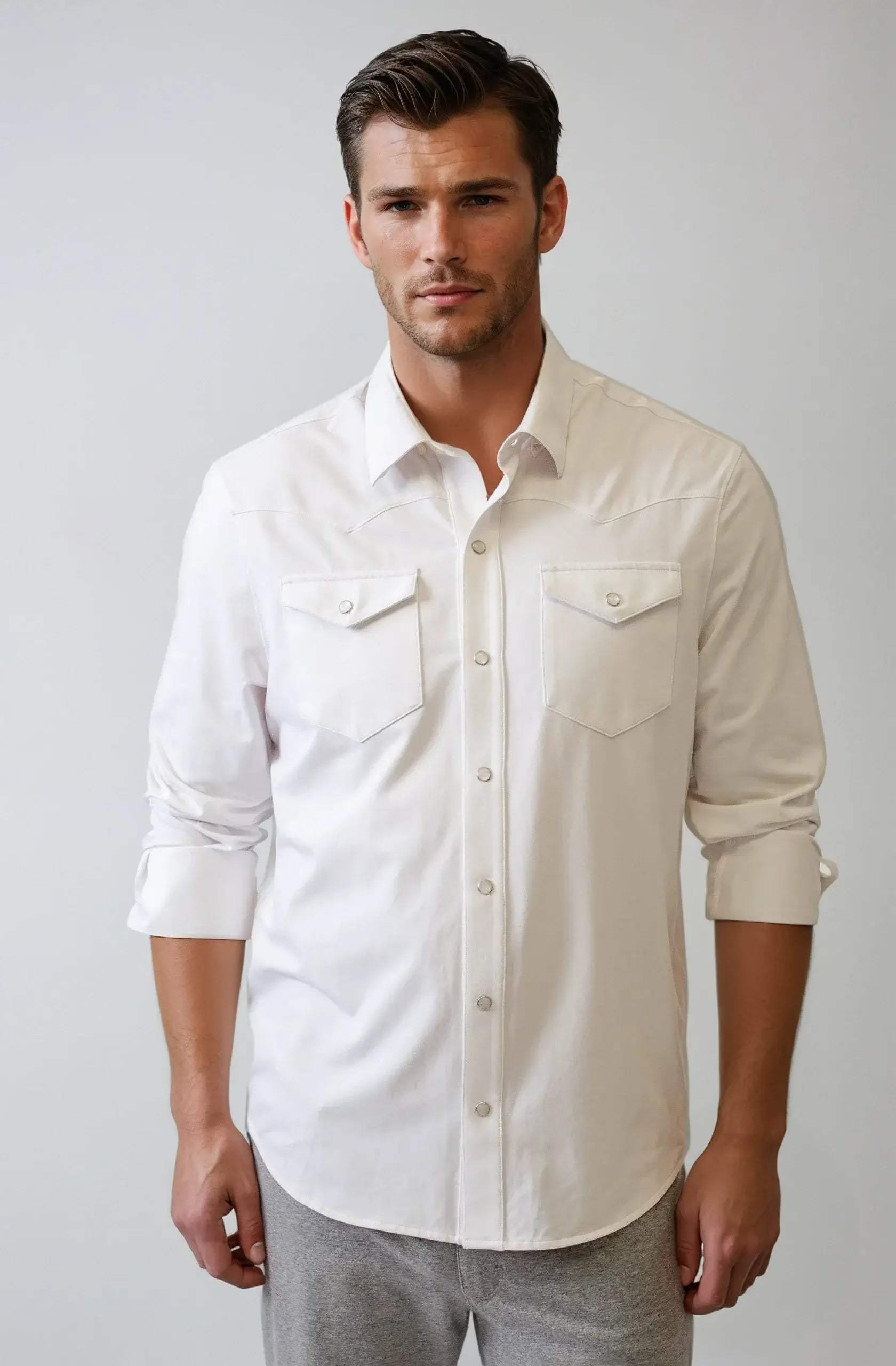 Buki's Cinqo Western Tech Shirt - White - Buki - Flyclothing LLC