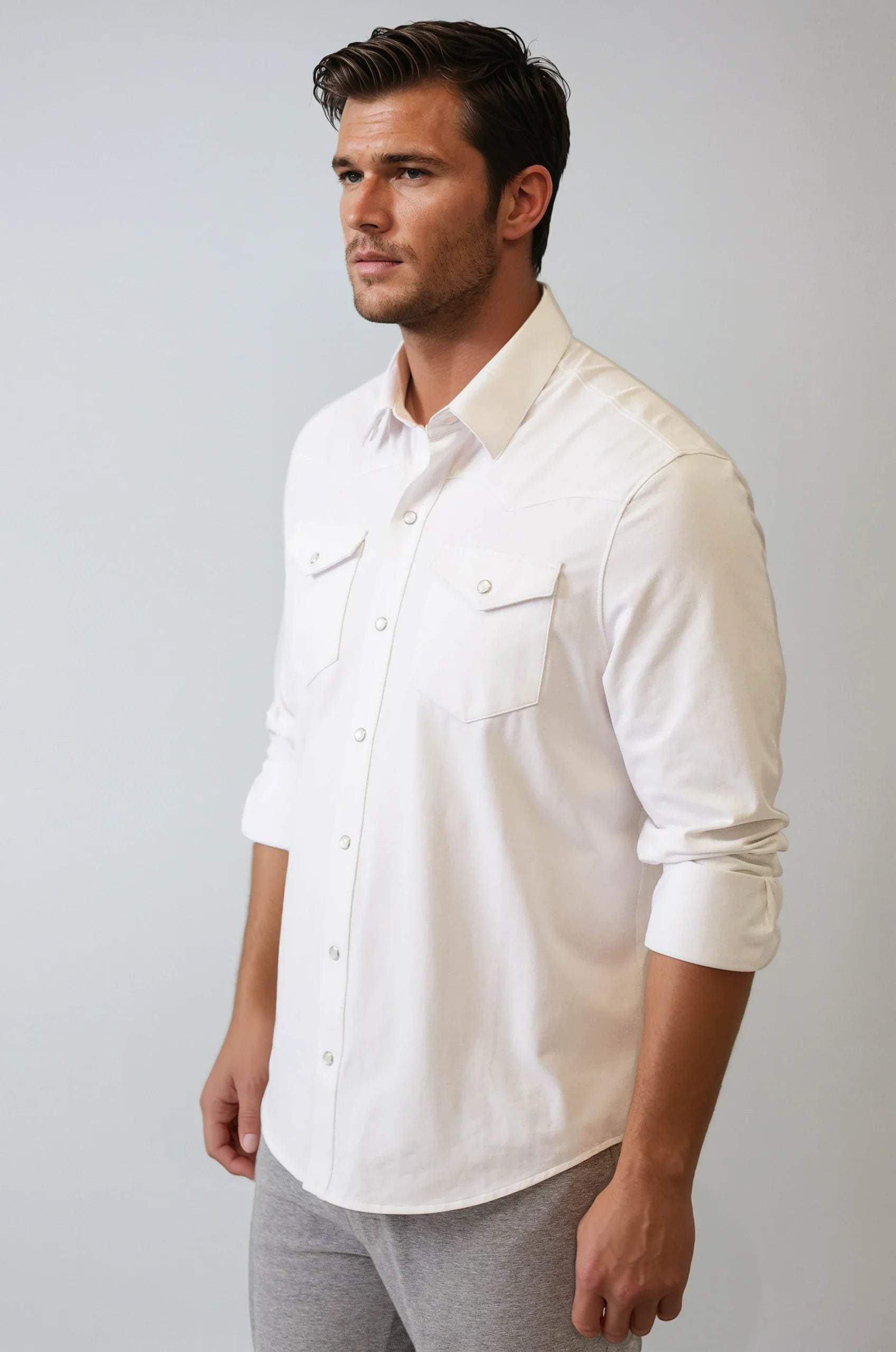 Buki's Cinqo Western Tech Shirt - White - Buki - Flyclothing LLC